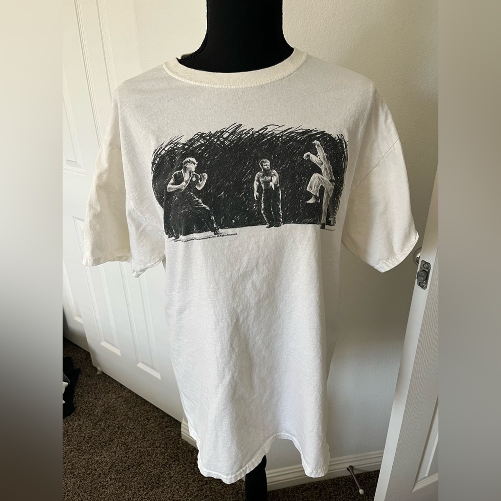 Vintage Karate Kid Graphic Tee White Size Large | Distressed